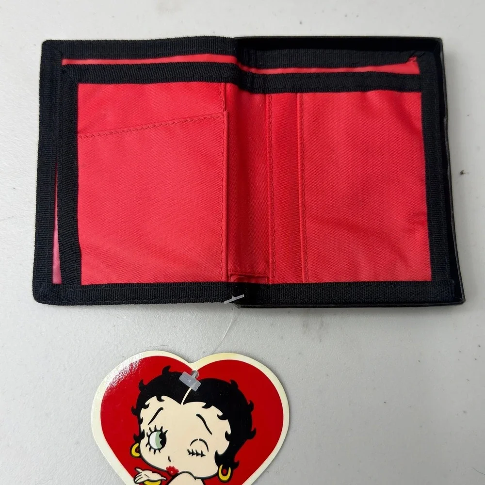Vintage NWT Y2K Betty Boop Bifold Wallet Red Nylon Canvas Romar Accessories‎